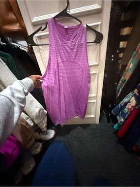 lululemon athletica Purple Striped Racerback Tank Top